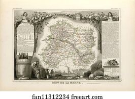 Dept De La Marne Art Print - Dépt. De La Marne (Région Du Nord-Est)
