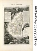 E Art Print - Dépt. De L'ardèche (Région Du Sud-Est)