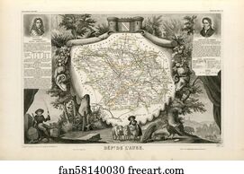  Art Print - Dépt. De L'aube (Région Du Nord)