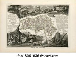 Ouest Art Print - Dépt. De L'orne (Région Nord-Ouest)