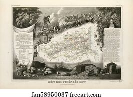 Dept Des Pyrenees Orientales Art Print - Dépt. Des Pyrénées Orientales (Région Sud)