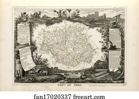 Gers Art Print - Dépt. Du Gers (Région Du Sud-Ouest)