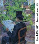 Reading Art Print - Désiré Dihau (Reading A Newspaper In The Garden)