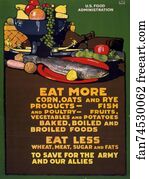 Eater Art Print - Eat More Corn, Oats And Rye Products -... Eat Less Wheat, Meat, …