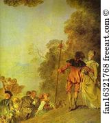 1718 Art Print - Embarkation For Cythera. Detail