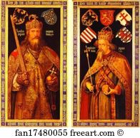 Germanisches Art Print - Emperor Charlemagne And Emperor Sigismund