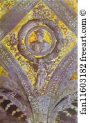 1465 74 Detail Of Ceiling Fresco Palazzo Ducale Art Print - Emperor Otton