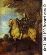 Equestrian Art Print - Equestrian Portrait Of Charles I, King Of England
