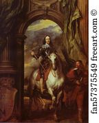 Equestrian Portrait Of Charles I Art Print - Equestrian Portrait Of Charles I, King Of England With Seignior De St. Antoine