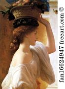 Girl With Fruit Art Print - Eucharis - A Girl With A Basket Of Fruit
