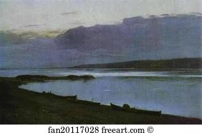 On The Volga Art Print - Evening On The Volga