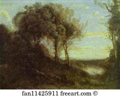 1855 Oil On Canvas The Hermitage Art Print - Evening