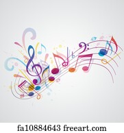 Free art print of Music background. Vector music background with notes