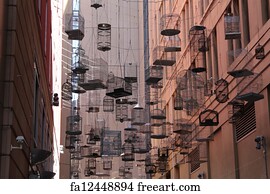  Art Print - Birdcages Over Sydney City Street