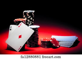 Poker Art Print - Pair Of Aces And Poker Chips