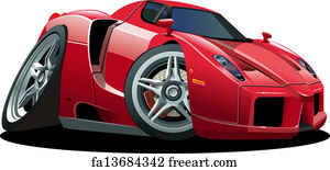 Free art print of Cartoon sport car. Cartoon sport car isolated on