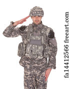 Military Art Print - Portrait Of Man In Military Uniform Saluting