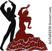 Free art print of Flamenco dancers. Two typical spanish dancers from ...