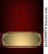 Free Art Print Of Design Template Red Texture With Gold Name Plate With Gold Trim Freeart Fa