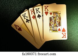 Poker Art Print - Four Poker Cards