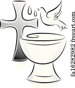 Free art print of Black and White Baptism. Black and White Illustration ...