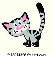 Free art print of Cartoon cat. Cartoon cat, simple isolated picture for