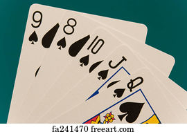 Poker Art Print - Cards 08 Poker Straight Flush