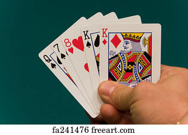 Poker Art Print - Cards With Hand 01 Poker Pair