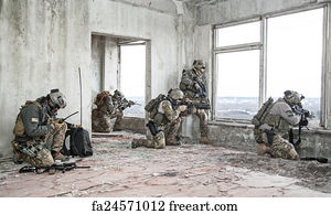 Military Art Print - Rangers In Action