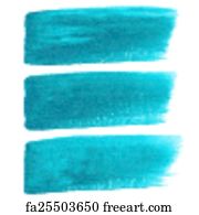  Art Print - Turquoise Ink Vector Brush Strokes