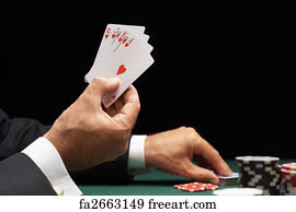 Poker Art Print - Poker Player Winning Hand Of Cards Royal Flush 