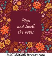 free art print of beautiful floral frame inspirational and