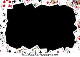 Poker Art Print - Gambling Frame Made From Poker Cards