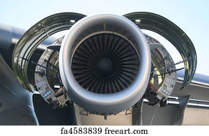 Military Art Print - C-17 Military Aircraft Engine