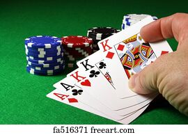 Poker Art Print - Full House In The Hand