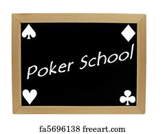 Poker Art Print - Poker School On Chalkboard
