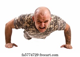 Military Art Print - Military Man Exercise