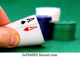 Poker Art Print - Aces And Poker Chip