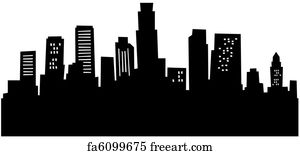 Free art print of Cartoon Los Angeles Skyline. Cartoon skyline ...