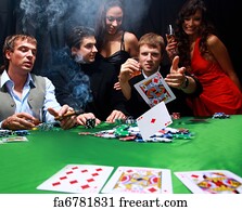 Poker Art Print - Stylish Man In Black Suit Folds Two Cards In Casino Poker At Las Vegas Over Black