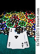 Poker Art Print - Poker Chips With Ak