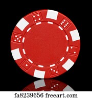 Poker Art Print - Red Poker Chip