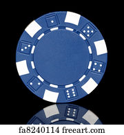 Poker Art Print - Blue Poker Chip