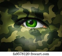 Military Art Print - Camouflage Military Eye