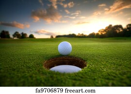  Art Print - Golf Ball Near Hole