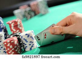 Poker Art Print - Poker Texas Holdem: Two Aces