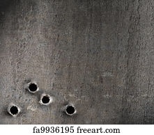 Military Art Print - Metal With Bullet Holes Military Background