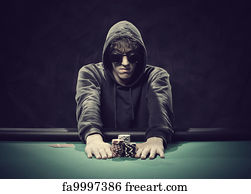 Poker Art Print - Poker Player Going All-In