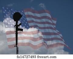 Military Art Print - Fallen Soldier Usa