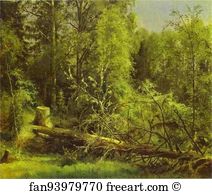 1875 Oil On Canvas The Museum Of Russian Art Art Print - Fallen Tree